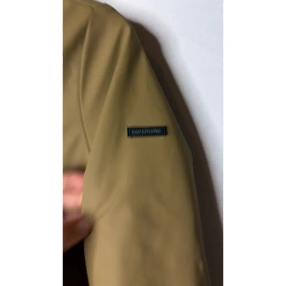Zara unisex hooded tan full zip raincoat sz 10